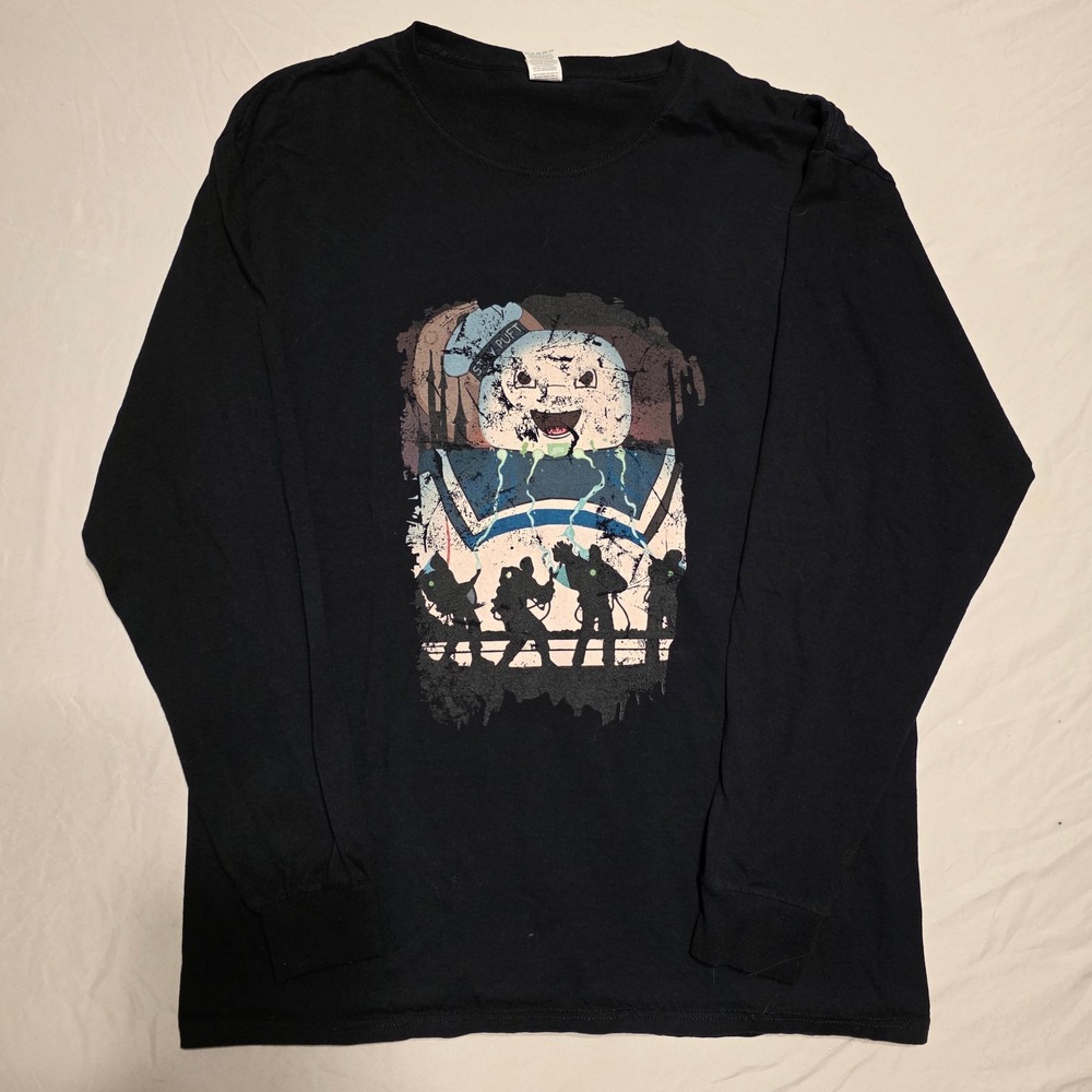 Ghostbusters Stay Puft Zombie Long Sleeve T Shirt Men's Large Black Horror